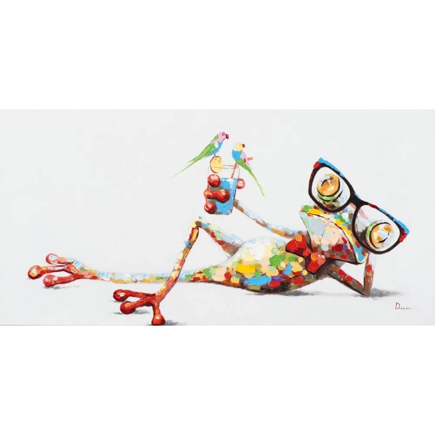 Art Universe Leinwandbild Lustiger Frosch 60 x 120 cm