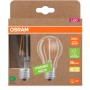 Osram E27 LED-Lampen 2er-Set, Glühlampenform, 3,8W, warmweiß, 806 Lumen.