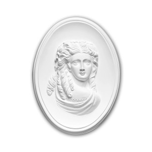 Weißes PROFHOME Zierelement 160012 aus Polyurethan im Neo-Empire Stil, 21x27,7x5,8 cm.