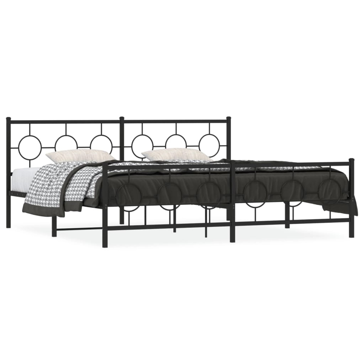vidaXL Bettgestell mit Kopf- und Fußteil Metall Schwarz 200x200 cm 376251 günstig online kaufen