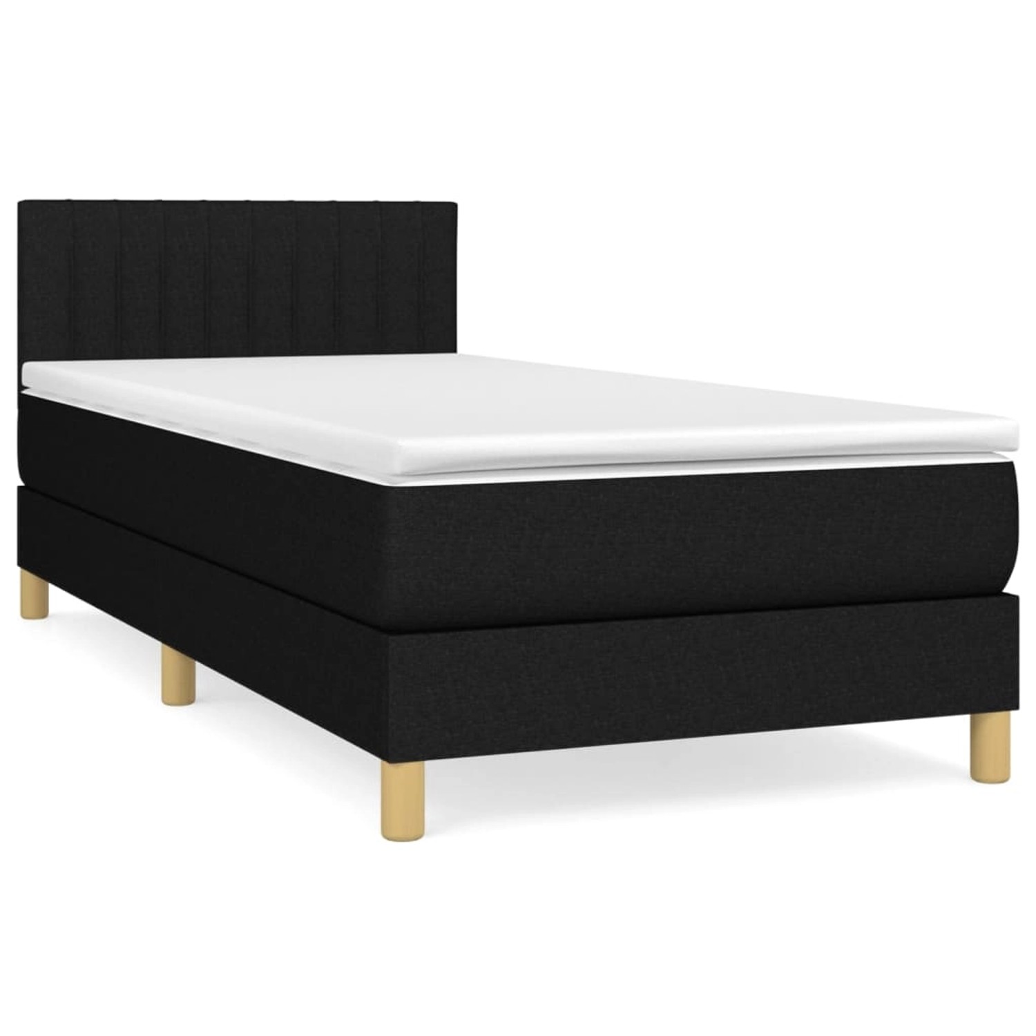 vidaXL Boxspringbett Boxspringbett mit Matratze Schwarz 90x200 cm Stoff Bet günstig online kaufen