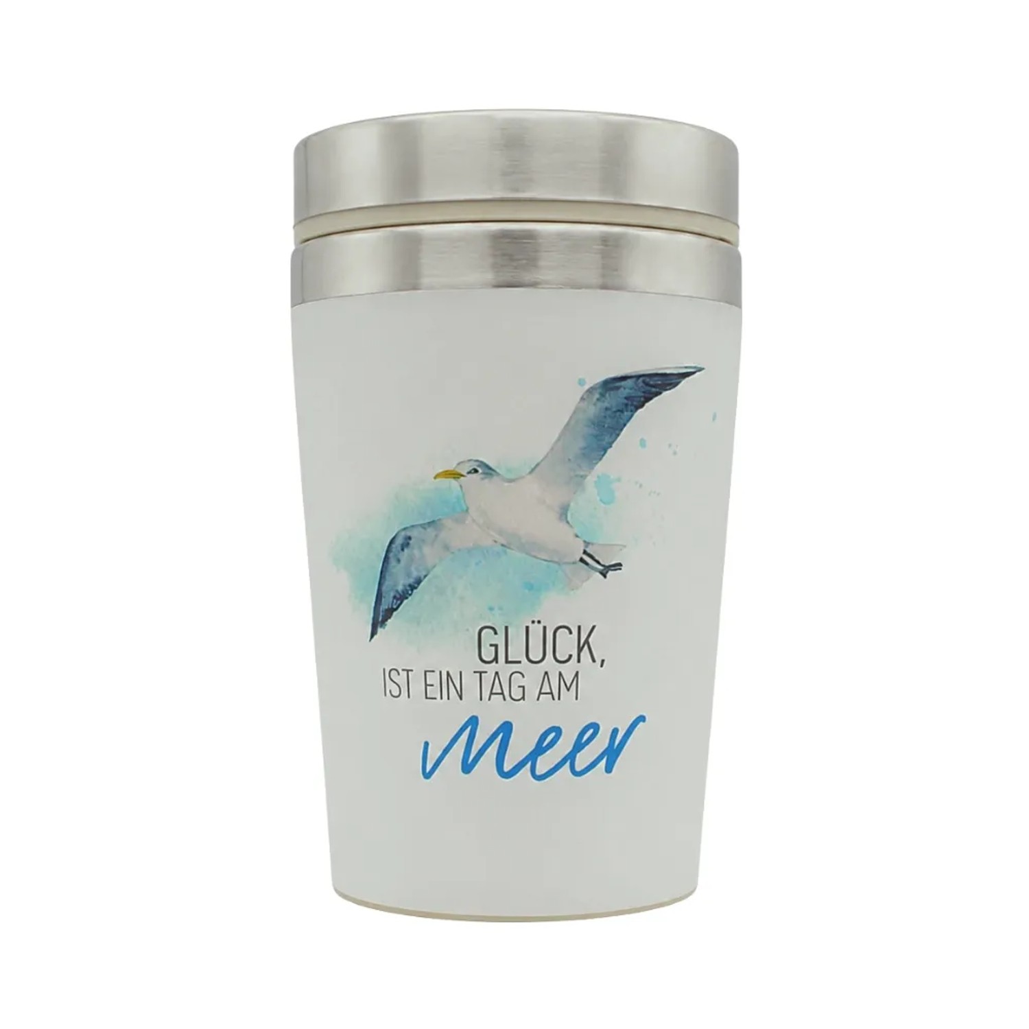 Dekohelden24 Thermobecher Becher to Go Isolierbecher Reisebecher Thermobecher Kaffee to Go Maße H/ B 13 x 8 cm Fassungsvermögen 240 ml