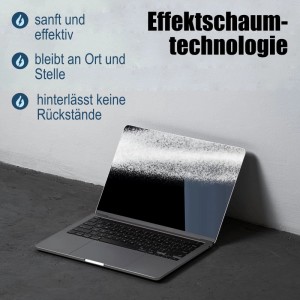 SUNCAST Display Reiniger Set 2x150ml - Bildschirmreiniger Schaum inkl. Mikrofasertuch