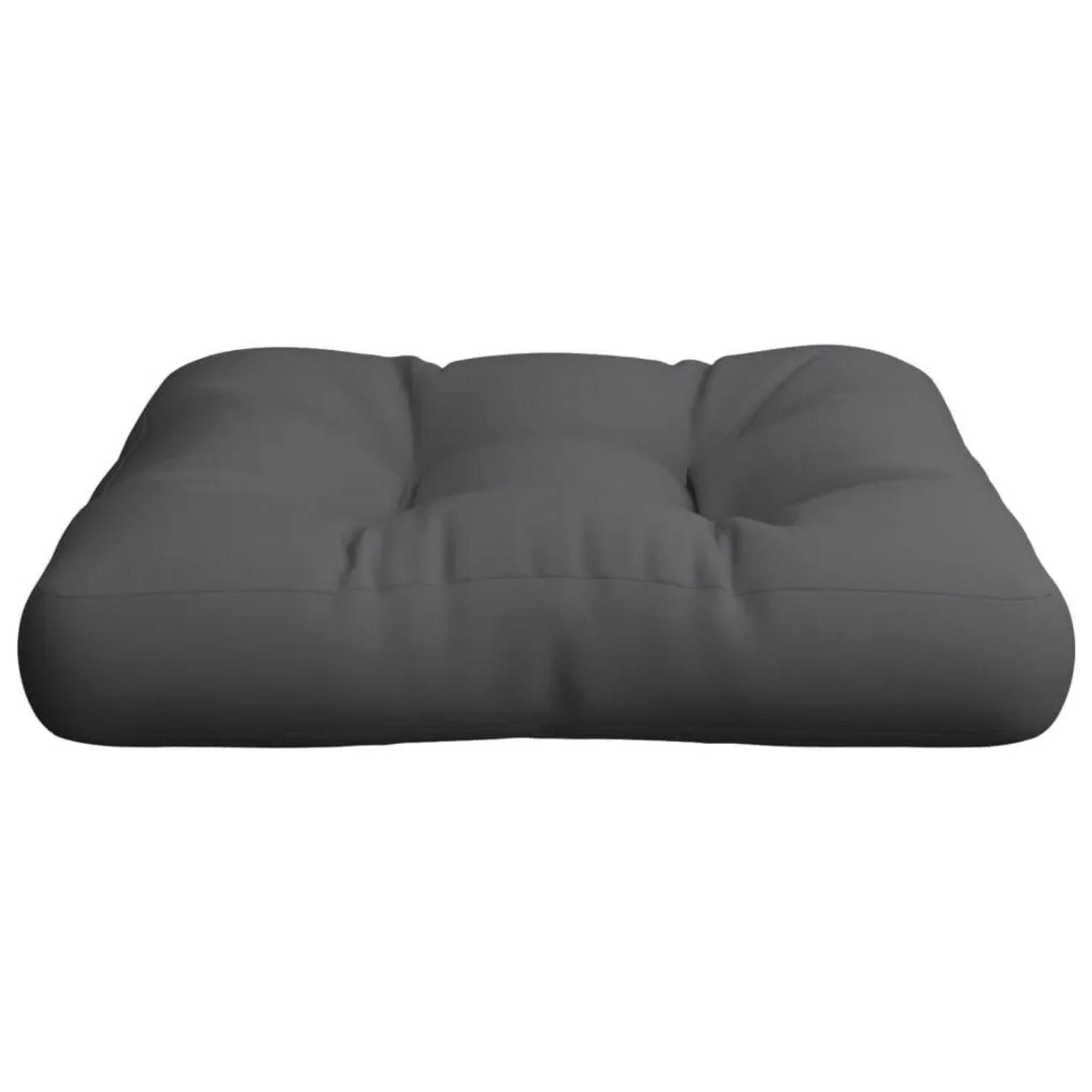 Anthrazit Palettenkissen 60x60 cm, weich getuftet. Ideal als Sitzkissen oder Gartenstuhlauflage.