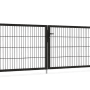 GEWA Gartentor Classic Doppeltor, 4m breit, anthrazit. Doppelstabmattenzaun mit Pfosten.