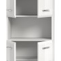Weißer Bad Hochschrank Ice, 60x185x30 cm, mit offenen Türen und Regalböden.
