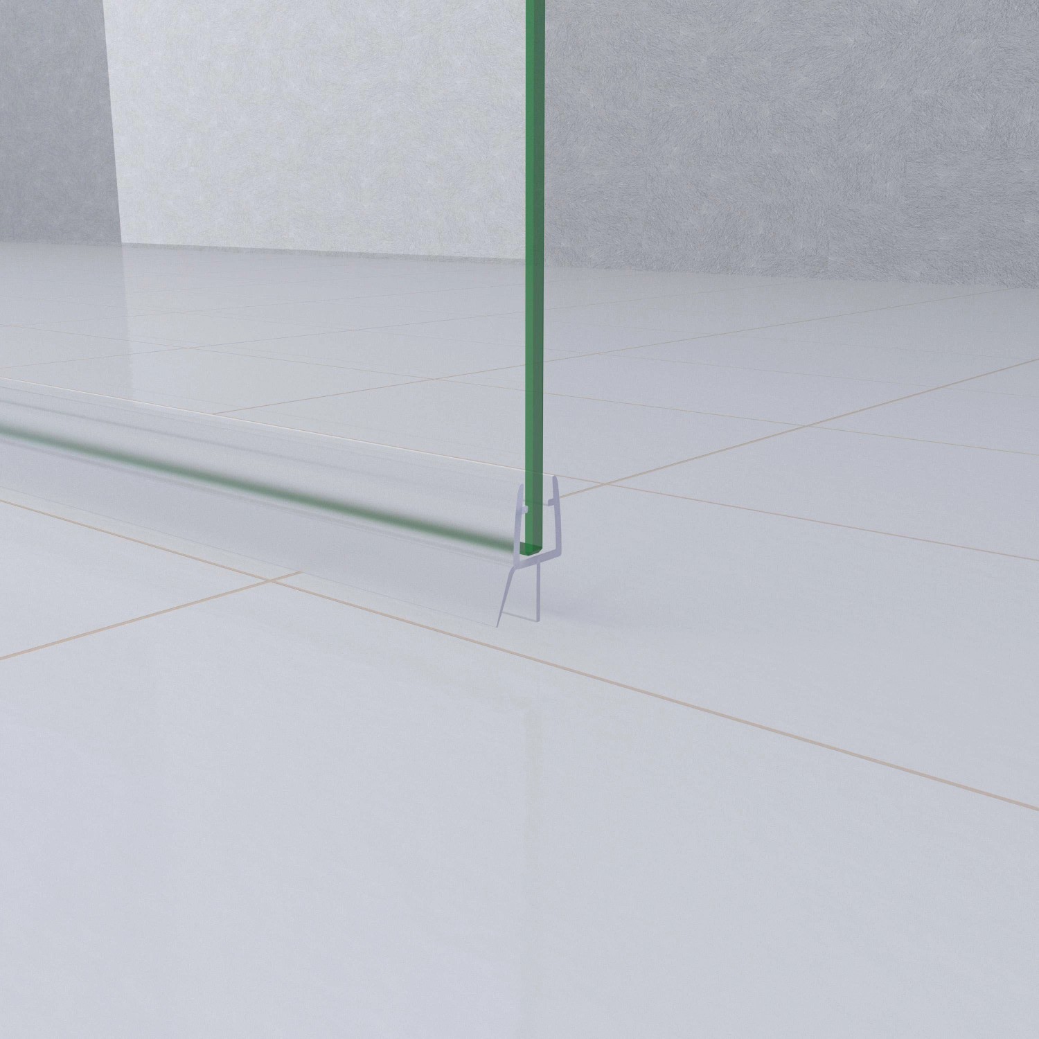 AICA Duschtürdichtung 12mm für 4-6mm Glas, Dichtlippe unten an Duschkabine.