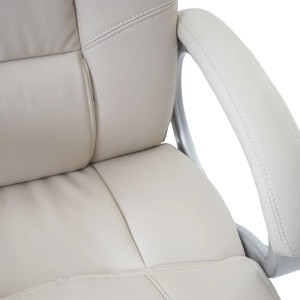 Proregal Bürostuhl HxBxT 120x73x78 cm Sitzhöhe 48cm Kunstleder Creme Chefsessel Drehstuhl