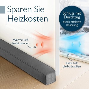 Beautissu Marin OM Zugluftstopper 6,5x140cm Anthrazit
