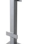 Silberner Pfostenanker 50,6 cm für Zaunbau, zum Einbetonieren, mit Schrauben.