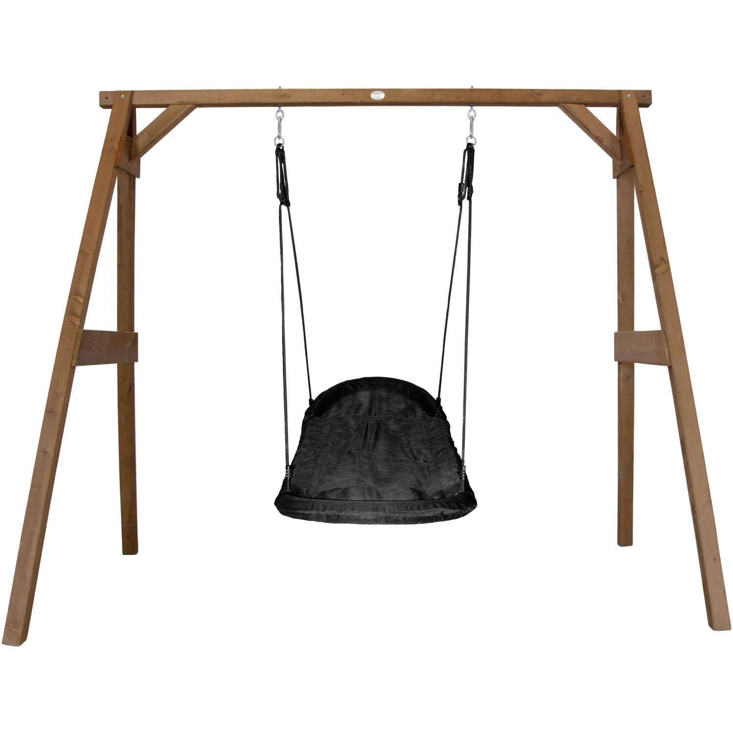 Axi Nestschaukel Roxy Braun mit Holzgestell für Garten & Spielplatz.