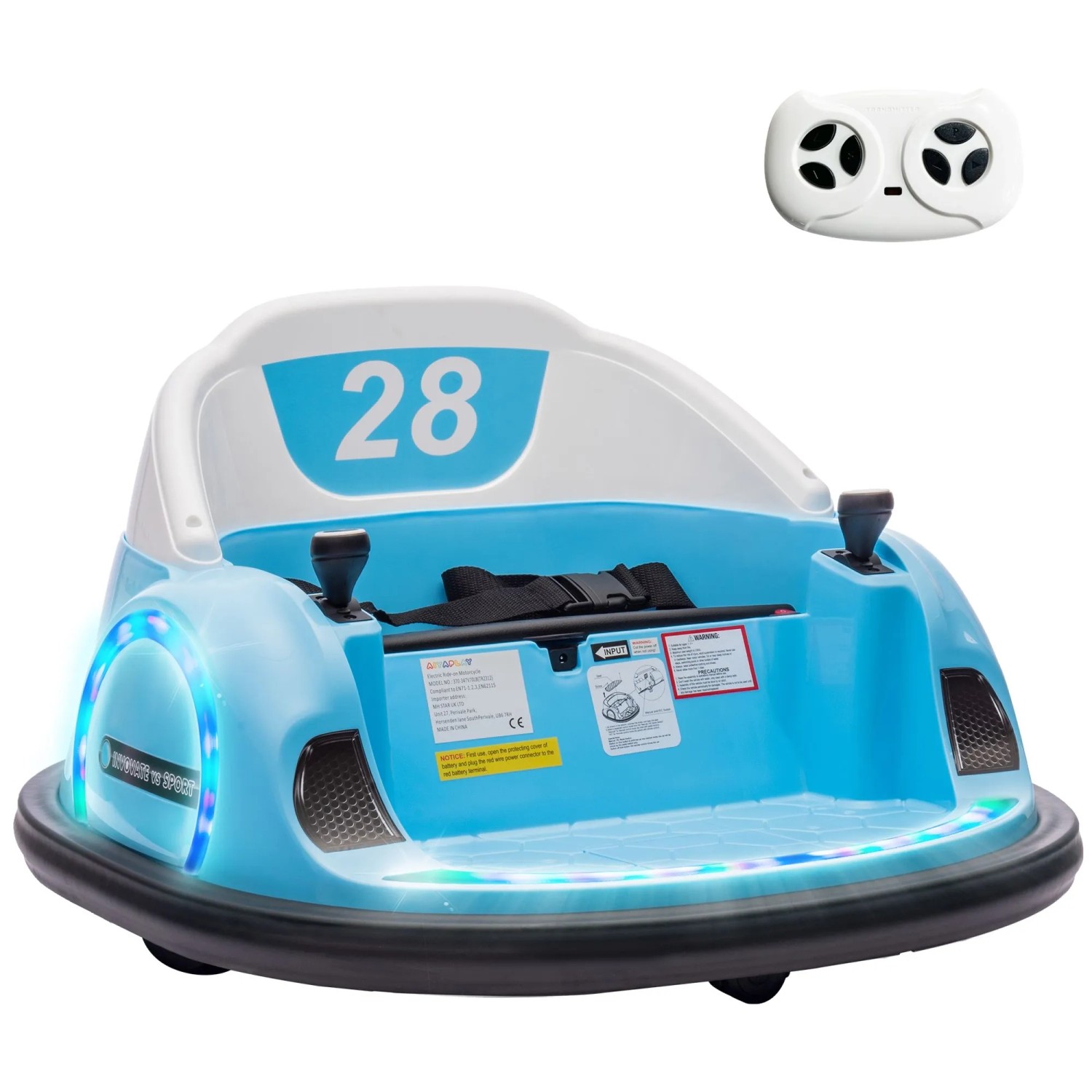 AIYAPLAY Kinder-Autoscooter Kunststoff Stahl 66,5 x 64,5 x 39 cm Blau