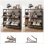 Vasagle Schuhschrank, braun-schwarz, mit 4 Fächern für ca. 12-20 Paar Schuhe.