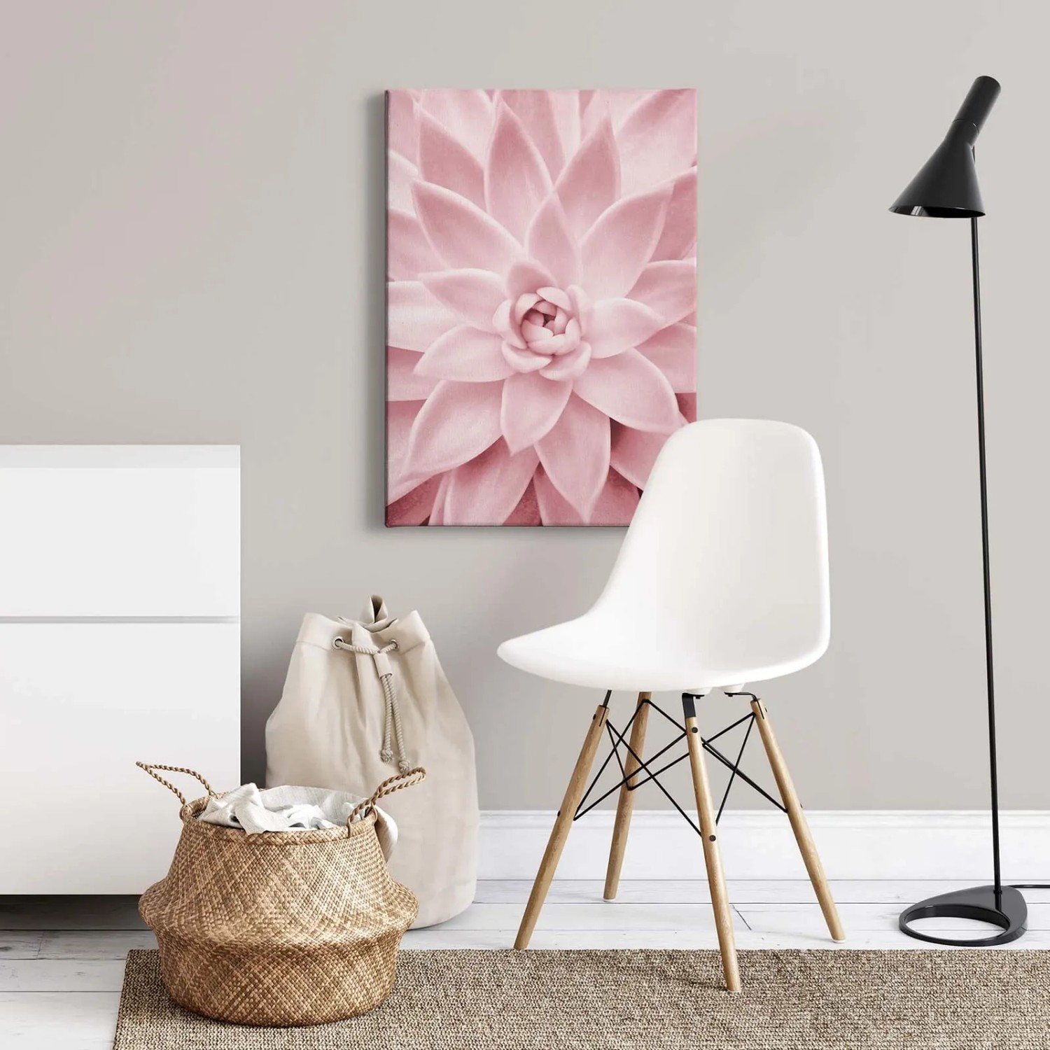 Bricoflor Leinwandbild mit rosa Blume, florales Wandbild für Wohn- und Schlafzimmer.