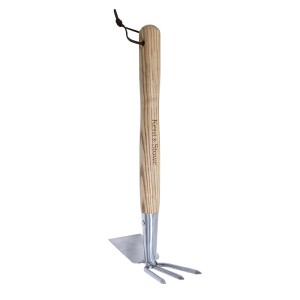 Kent & Stowe Doppelhacke FSC®: Gartenhandgerät mit Eschenholzgriff und Edelstahlkopf.