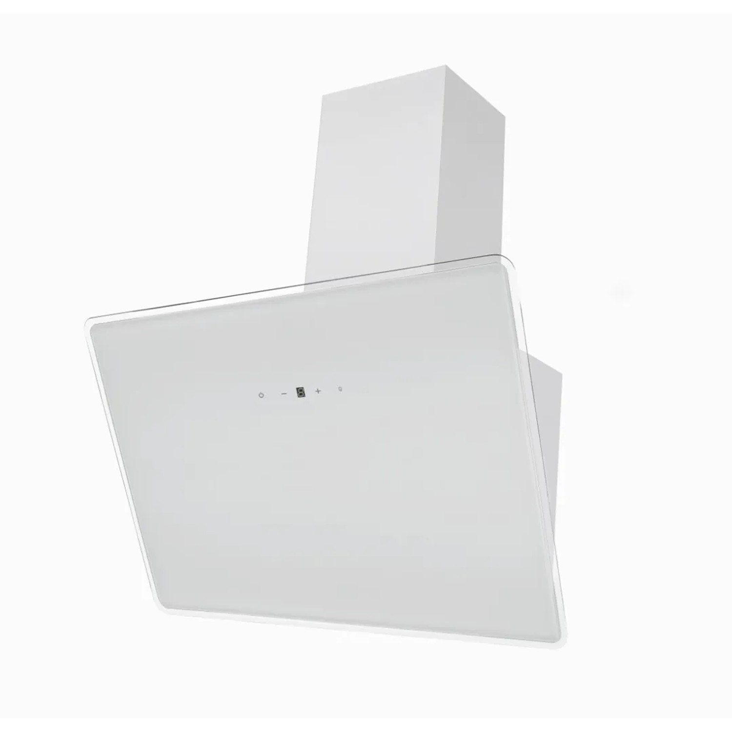 Weiße Respekta Schräghaube Lora, 60 cm, Energieeffizienz A++, mit Glasschirm und Touch Control.