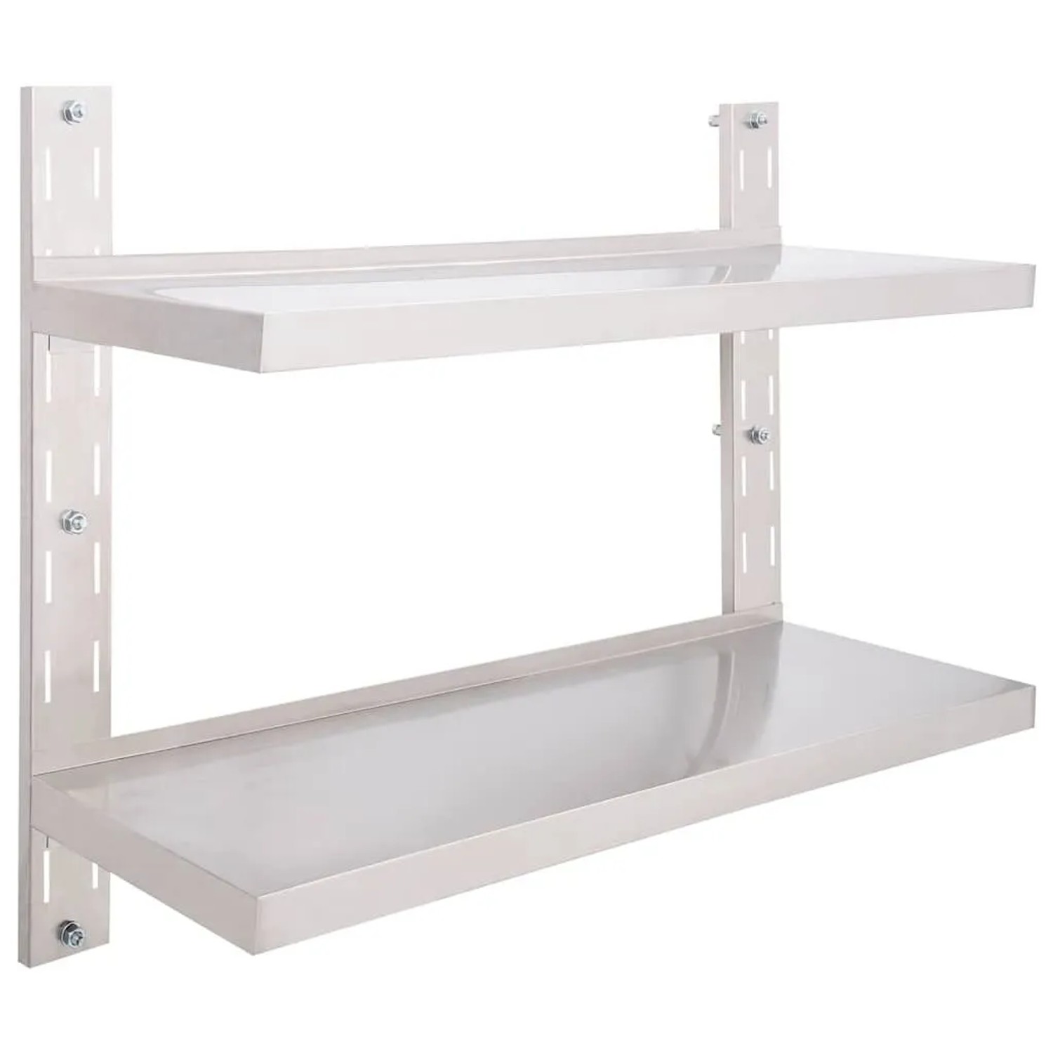 vidaXL Wandregal mit 2 Ablagen Edelstahl 100x30 cm 51047
