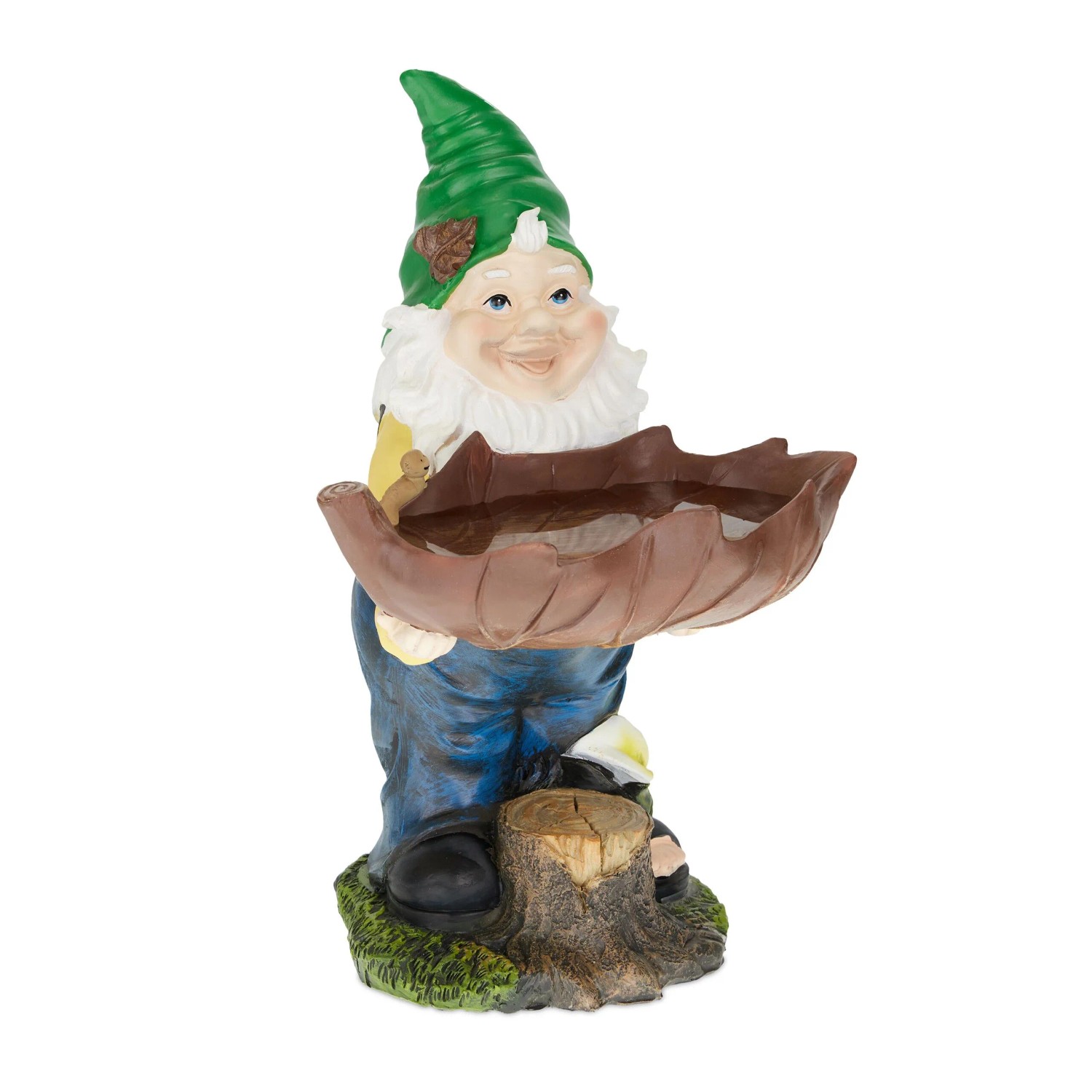 Relaxdays Gartenzwerg Polyresin Bunt Frostsicher mit Vogeltränke 36 cm x 22 cm x 22 cm 1,2 kg