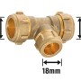 Klemm-Reduzier-T-Stück aus Messing, 50 mm, für Heizung und Sanitär.
