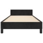Schwarzes Samt Bettgestell 80x200 cm mit Kopfteil für Schlafzimmer