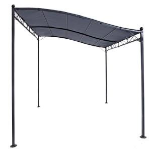 Lex Pavillon Gartenpavillon 2,5x3 m Anbaupavillon Terrasse Pergola Sonnenschutz PU Grau