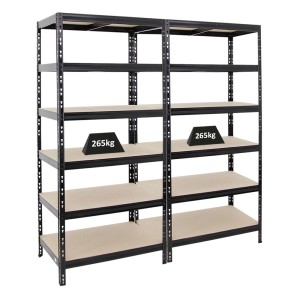 PROREGAL Mega Deal: 2 schwarze Schwerlastregale Giant Tiger mit 6 Ebenen, Fachlast 265kg.