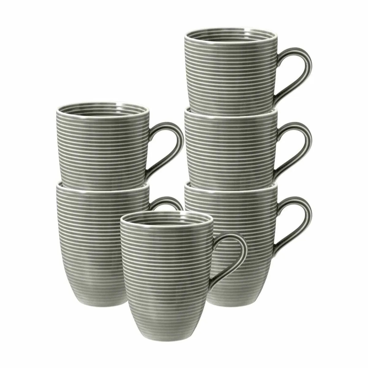 Seltmann Weiden Beat Color Glaze Kaffeebecher 350 ml 6er Set Perlgrau