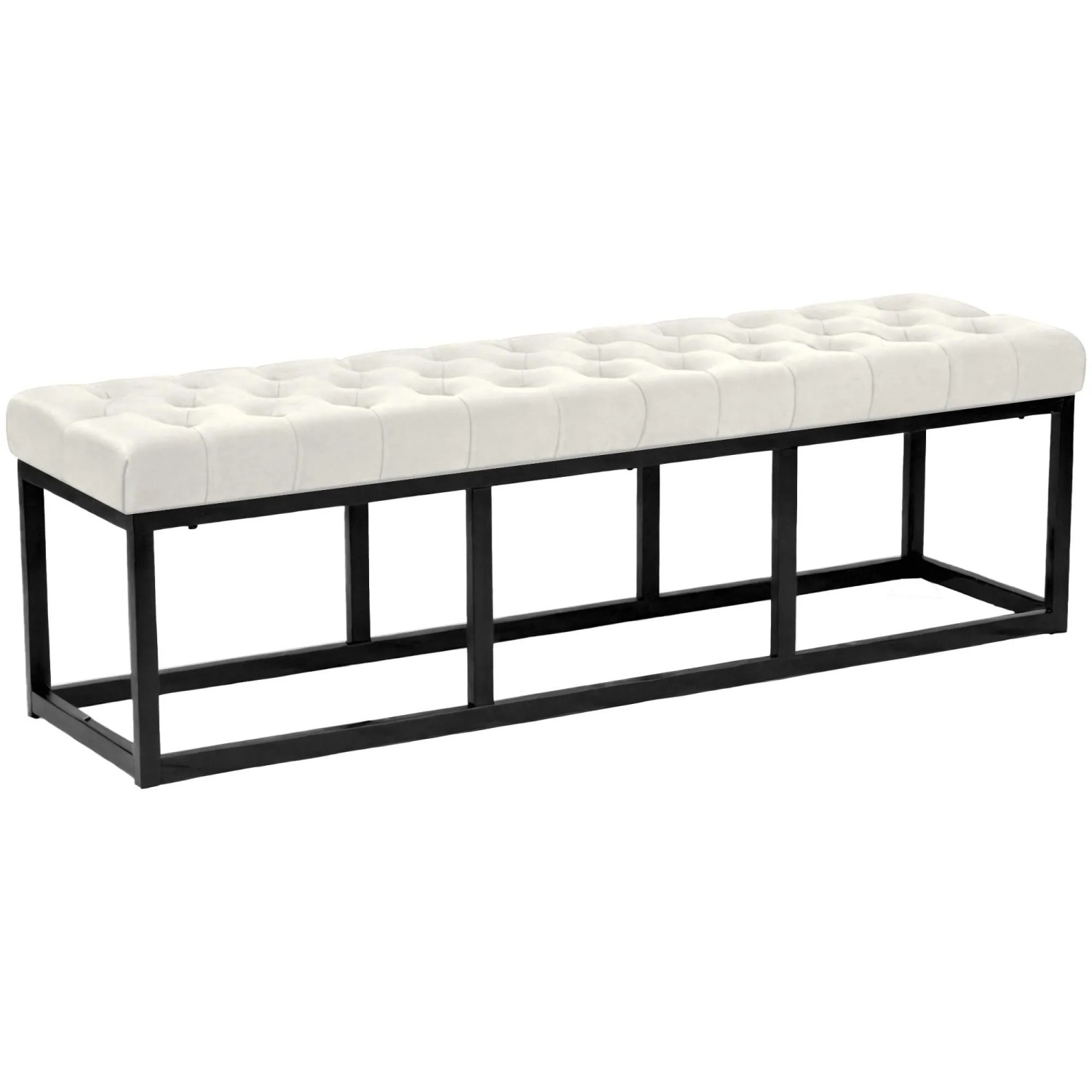 CLP Sitzbank Polson Samt Schwarz creme/150 cm