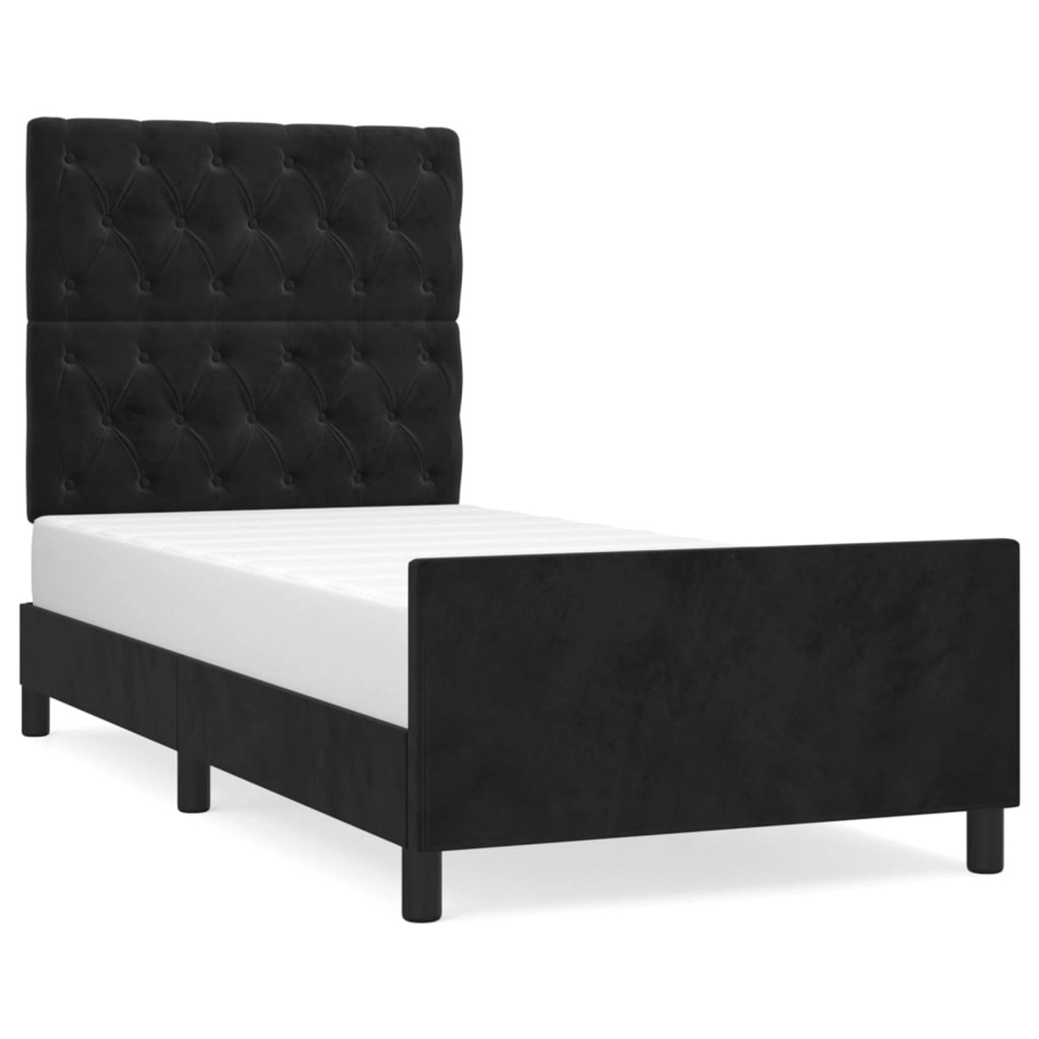 vidaXL Bettgestell mit Kopfteil Schwarz 80x200 cm Samt 3125906 günstig online kaufen