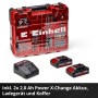 Einhell Akku-Schlagbohrschrauber TE-CD 18 mit Akkus, Ladegerät und Koffer.