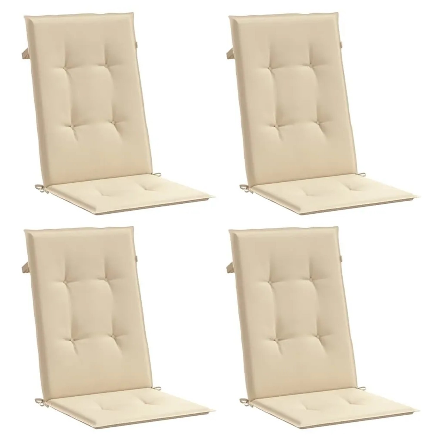 vidaXL Gartenstuhlauflagen für Hochlehner 4Stk Beige 120x50x3cm Stoff 47543 günstig online kaufen