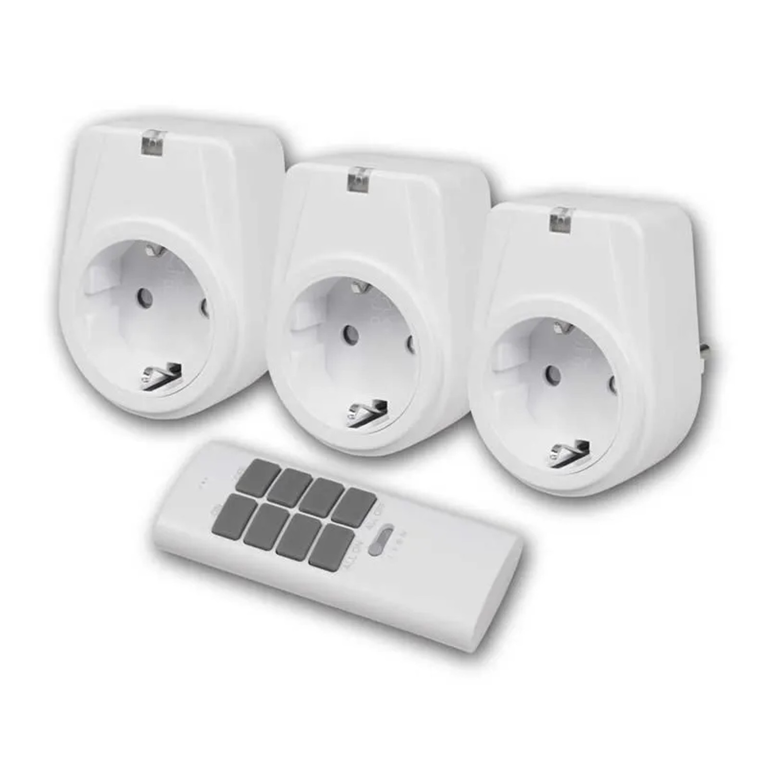 McPower Funk-Steckdosen-Set COMFORT 230V Weiß 3 Stk + FB