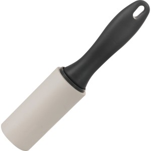 Fusselrolle Set mit Ersatzrolle, anthrazitfarbener Griff, zur Reinigung von Textilien und Polstern.