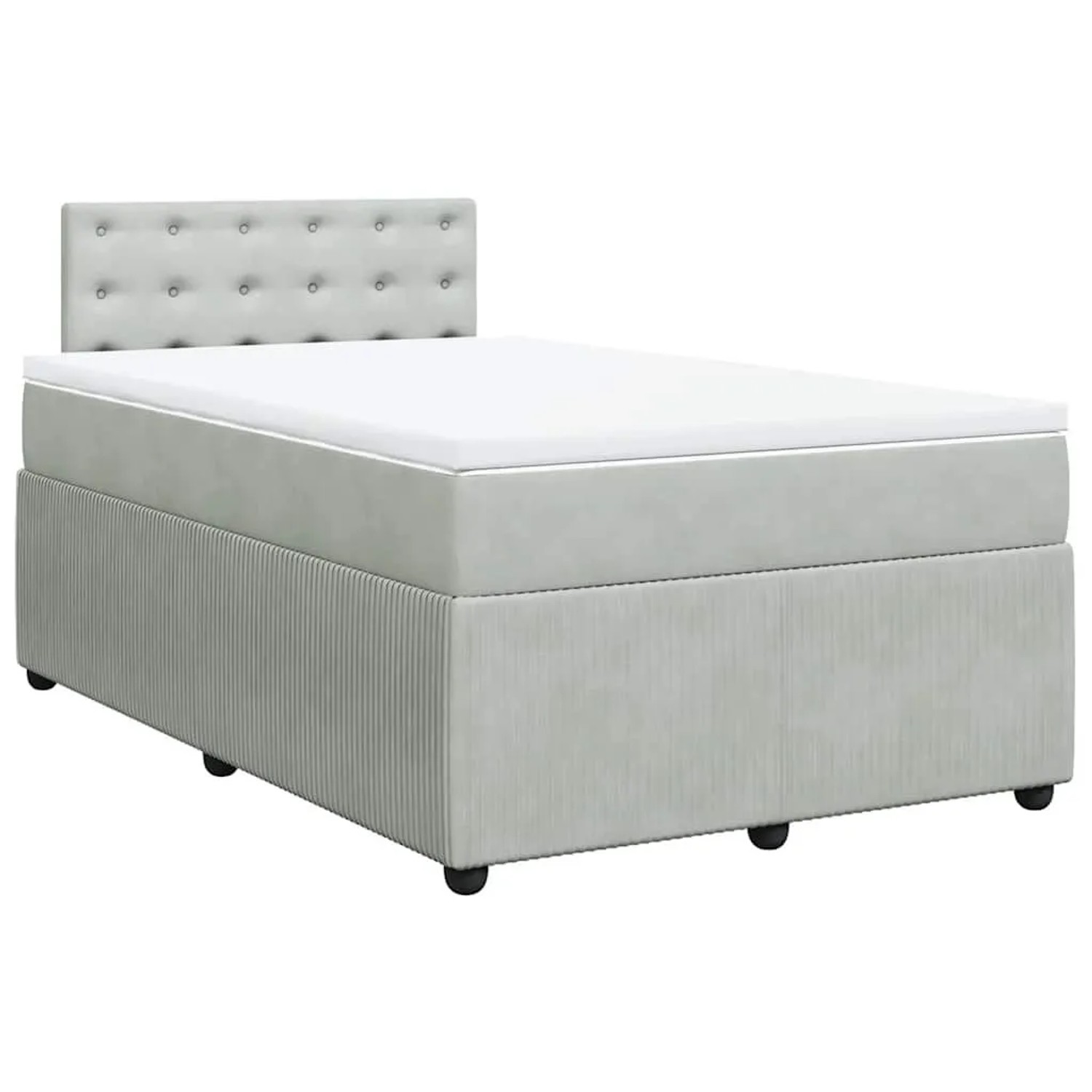 vidaXL Boxspringbett mit Matratze Hellgrau 120x190 cm Samt 3289998 günstig online kaufen