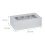 Relaxdays Teebox Bambus Acryl Weiß 8 Fächer Mit Deckel 9 cm x 28 cm x 16 cm 0,9 kg_4