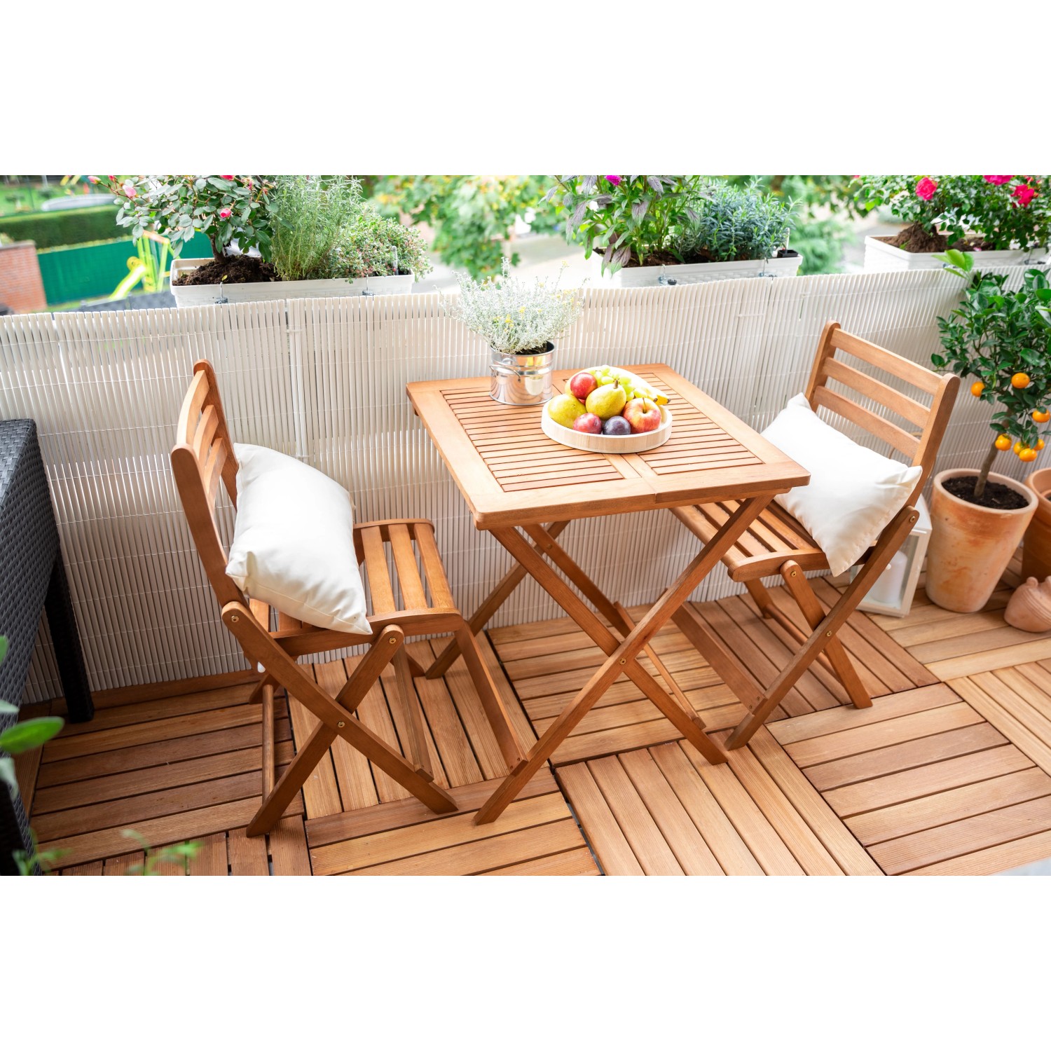 Terrassenmöbel Set Copland 3-teilig Holz Klappbar Braun kaufen bei OBI
