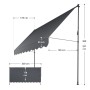 Graue Klemmmarkise Kapstadt 350x120 cm, flexible Balkon- und Terrassenbeschattung ohne Bohren.