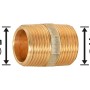 Gewinde-Doppelnippel aus Rotguss, 33,3 mm (R 1) für die Installation von Wasser- und Heizungsrohren.