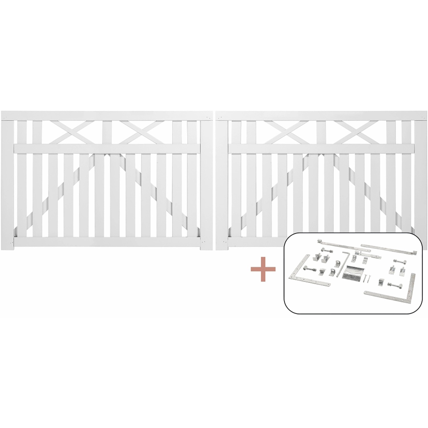 Doppeltor Vinesse Nadelholz Weiß 300 cm x 98 cm günstig online kaufen