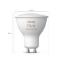 Philips Hue GU10 LED Lampe, Abmessungen: 50 mm Durchmesser, 58 mm Höhe.