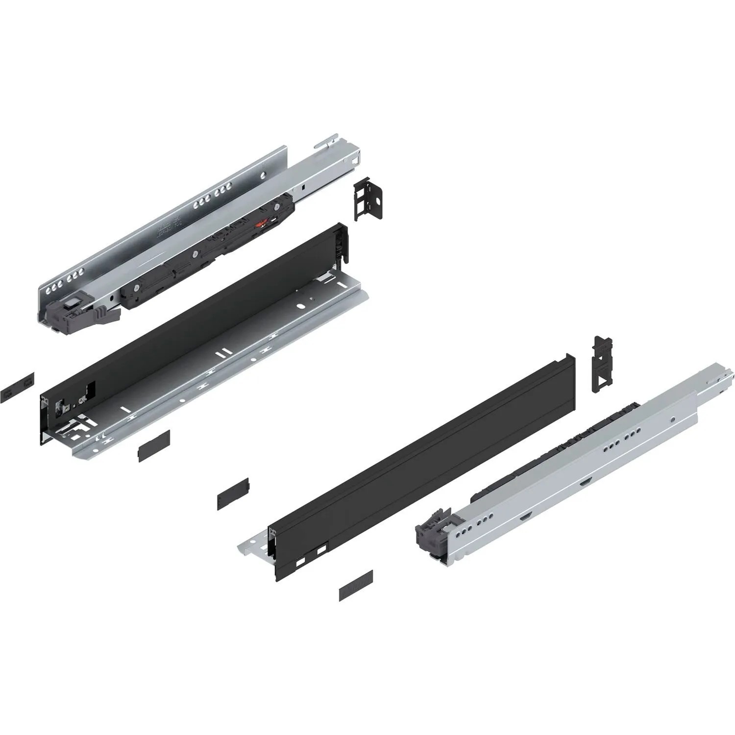 Blum Legrabox Pure Set Höhe N Tip-On Vollauszug 450 mm 70 kg Carbonschwarz 1 Paar