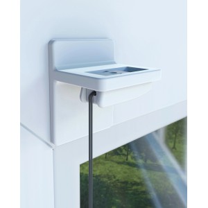 Weißer Plissee Klemmträger aus Kunststoff zur einfachen Montage am Fenster.