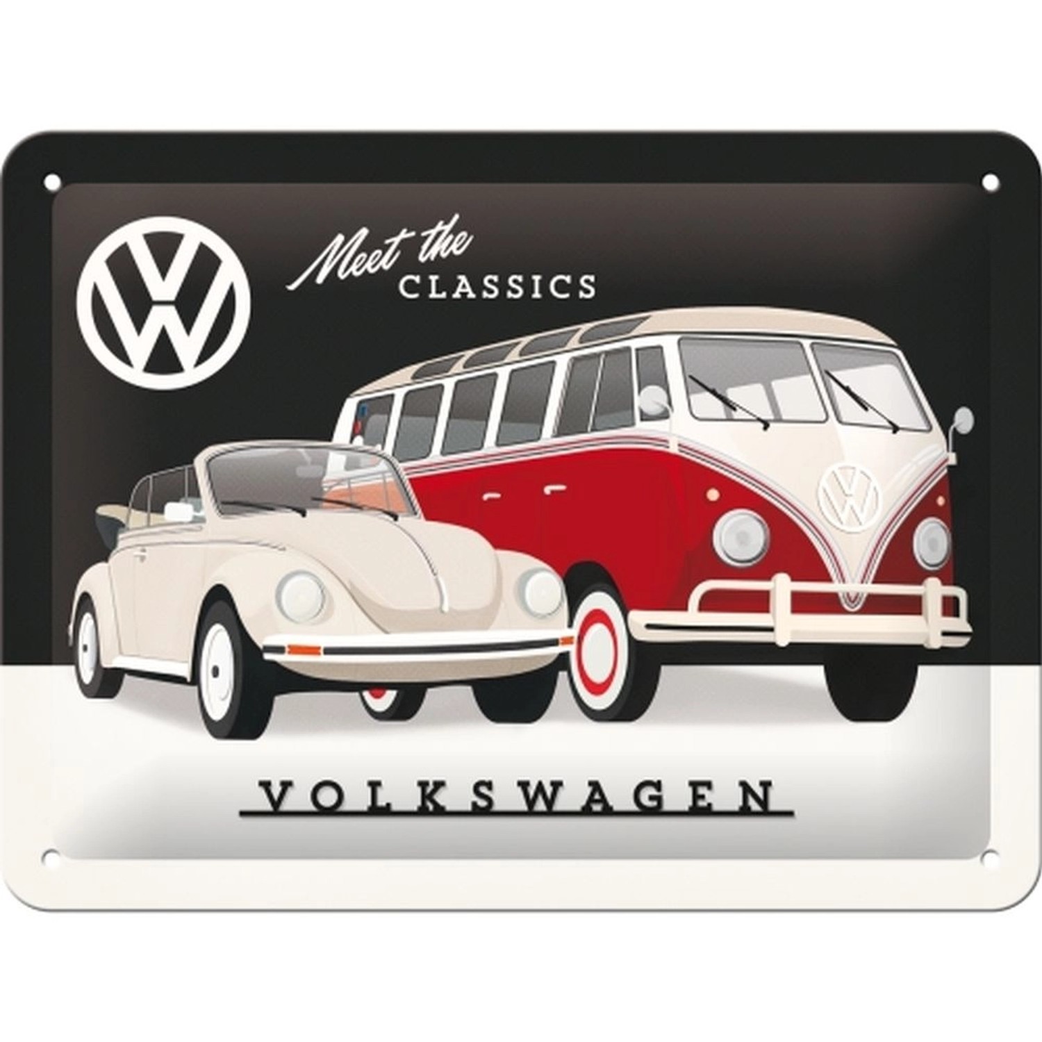 Nostalgic-Art Blechschild 15x20 cm - Volkswagen - VW Meet The Classics günstig online kaufen