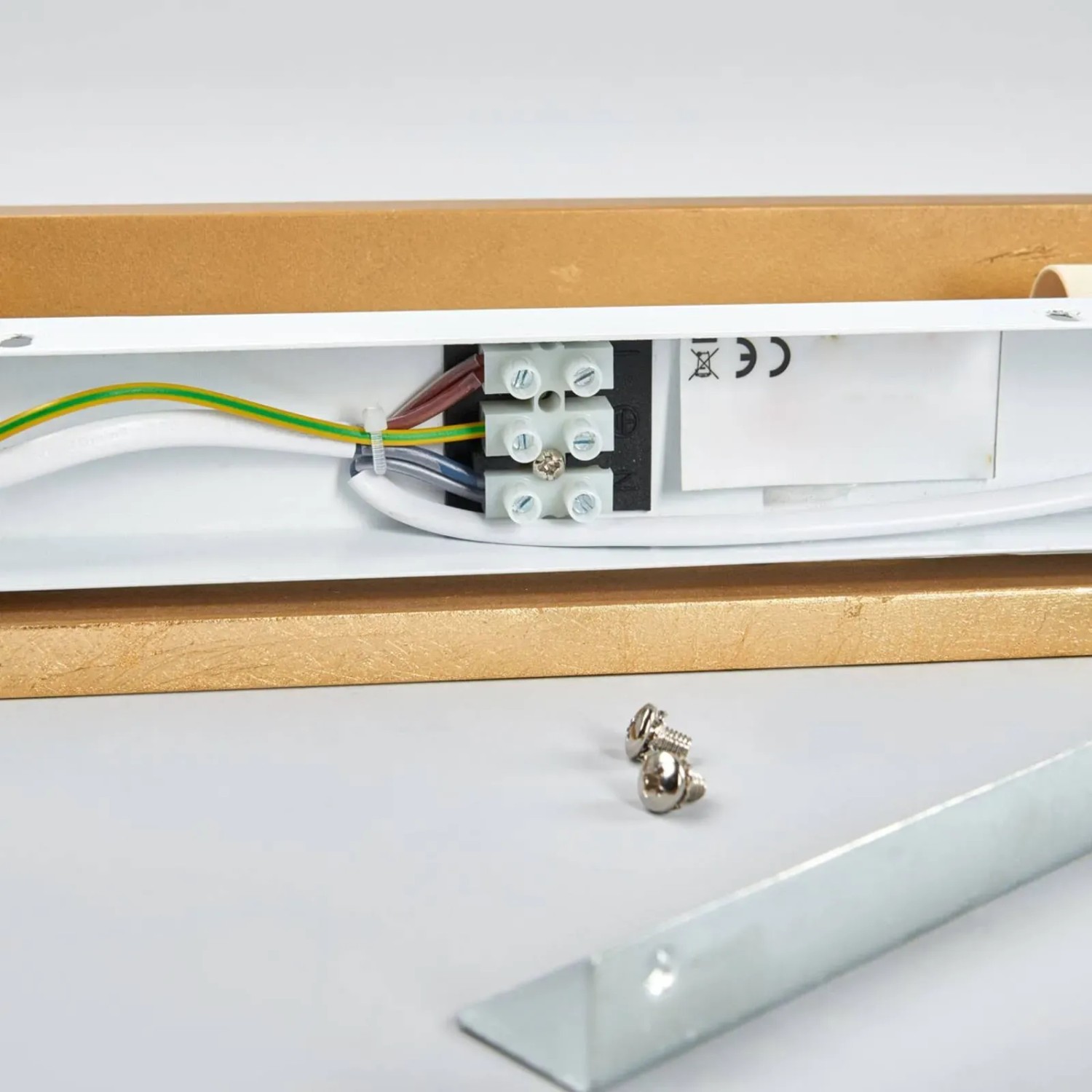 Lindby Wandleuchte Wandlampe Innen Emina 9613063 Modern in Gold Messing aus GipsTon 2-flammig E14 Wohnzimmerleuchte_7