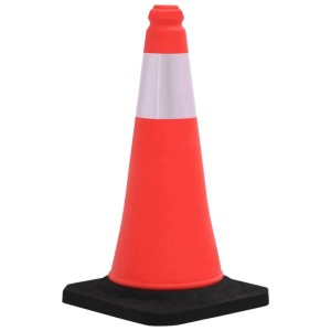 DELUKE Leitkegel, 50cm, rot mit Reflexstreifen und schwerem Fuß, für Verkehrslenkung.