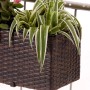 Vivanno Blumenkasten Balkoni, 80 cm, braun, mit Pflanzen auf einem Balkongeländer.