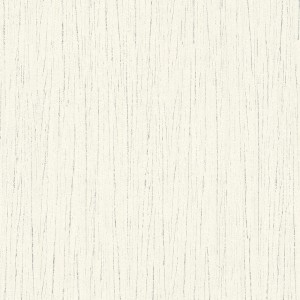 Weiße Vliestapete mit dezenten, silbernen Glitzerstreifen für ein elegantes Schlafzimmer.