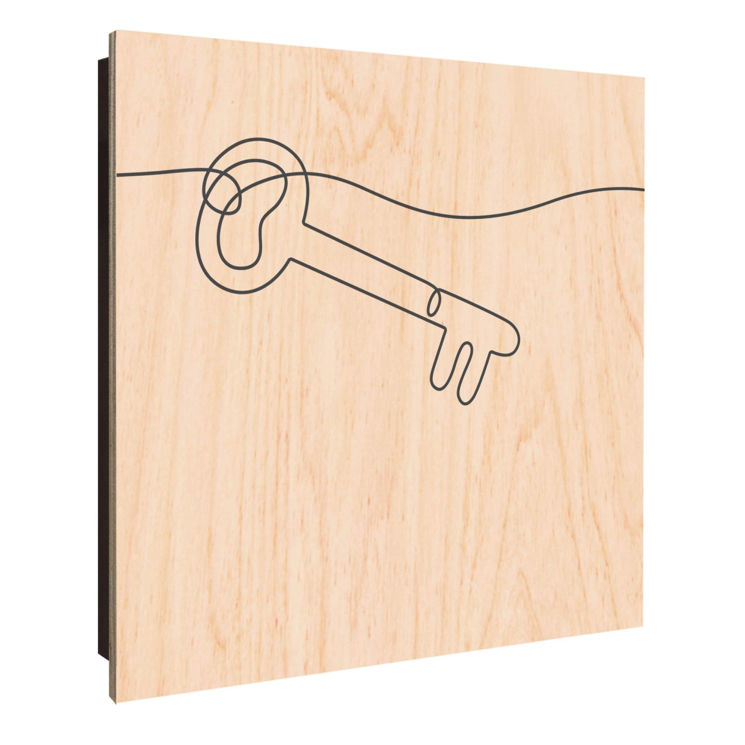 Banjado Schlüsselkasten Holz 30x30cm Schwarz Scharnier Rechts 50 Haken Desi günstig online kaufen