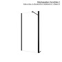 Duschparadies Walk-in Glas Flipper, 30x200cm, mit schwarzem Wandprofil.