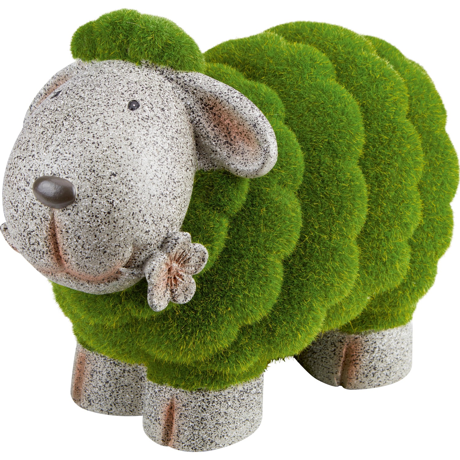 Deko-Schaf aus Polyresin und Kunstrasen 28 cm x 14,5 cm x 20 cm Grün